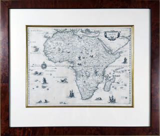 Afrika a Madagaskar – Nova descriptio Africae, M. Merian, původní mědiryt, 1637