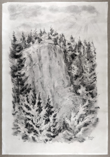 Foltýn František – Macocha, kresba uhlem, 1945