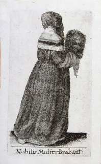 Hollar Václav – Nobilis Mulier Brabant, Parthey 1830a, původní lept, 1649