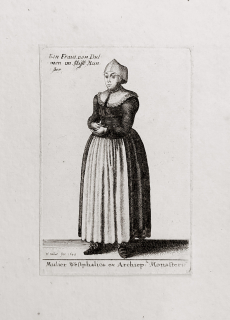 Hollar Václav – Mulier Westphalica ex Archiep: Monasteri, Parthey 1816 i/ii, původní lept, 1643