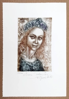 Čápová Hana – Anna Svídnická, číslovaný původní barevný lept 98/100, 2016