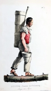 Švýcarsko – Fribourg, G. Engelmann, staře kolorovaná litografie, 1826