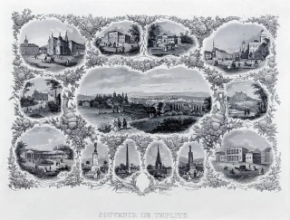 Teplice – Upomínkový list, Bernhard Dondorf, původní oceloryt, 1850