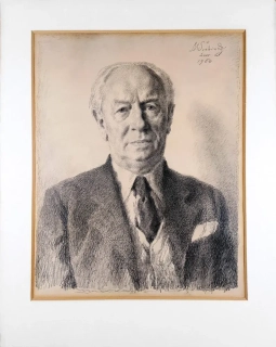 Švabinský Max – Portrét Jaroslava Průchy, studie k obrazu, kresba tužkou, 1960