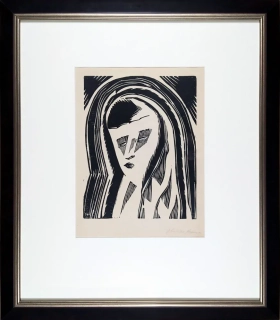 Hofman Vlastislav – Madona, původní linořez, 1919