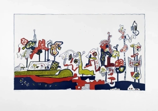Gross František – Krajina, původní barevná litografie, číslováno 75/100, 1980