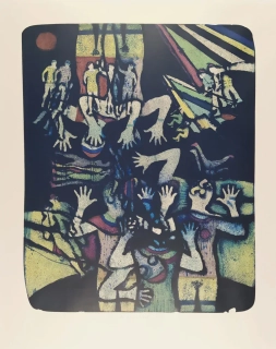 Vysušil Karel – Veselé postavy, původní barevná litografie, číslováno 5/20, 1978