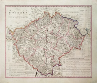 Čechy – K. I. Kipferling, částečně kolorovaný původní mědiryt, 1806