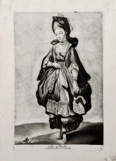Haid Johann Jakob – La Prude, původní mezzotinta, ca 1740