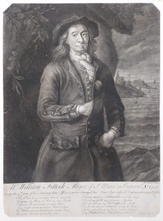 Tucker Nathaniel – William Fittock, portrét, původní mezzotinta, 1741