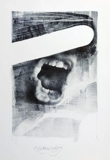 Kulhánek Oldřich – Bez názvu, původní litografie s podtiskem, 1989