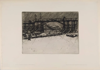 Šimon Tavík František – Passerelle de l'Estacade, Most Estacade v Paříži, lept, 1909