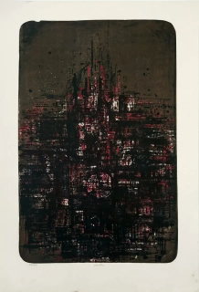 Sovák Pravoslav – Noční město, velkoformátová barevná litografie, ca 60. léta