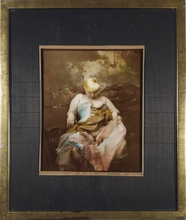 Saudek Jan – The Pet #228, kolorovaná autorská fotografie, 1985