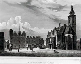 Tábor – Fr. Reinhold, J. Shury & Sohn, původní oceloryt, 1842