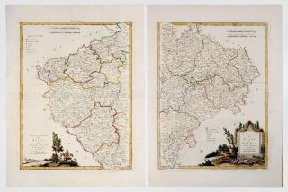  Čechy – Antonio Zatta, dva staře kolorované původní mědiryty, 1794