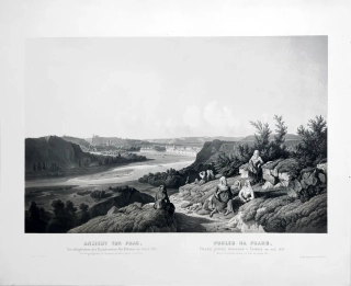 Praha – Pohled z Podolí, Výroční prémie Krasoumné jednoty, původní litografie, 1856