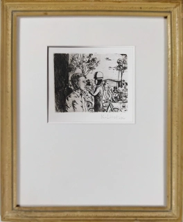 Lhoták Kamil – Ze života závodníků, lept, (1950), Pamětní list SČB 1985
