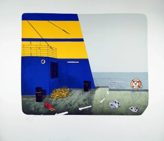 Bím Tomáš – Na palubě zaoceánské loďi, A. T., původní barevná litografie, ca 1990