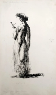 Wiesner Richard – Přilba hlíny, frontispis, původní perokresba ke knize J. Seiferta, 1946
