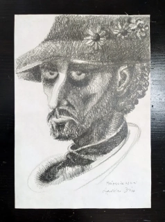 Zívr Ladislav – Portrét – Karel Hynek Mácha, původní kresba tužkou, 1941