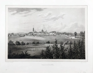 Pardubice – Bürger R., Semmler C. G., původní litografie, 1845