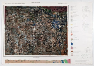 Hamera Oldřich – Derealizace, monotyp na geologické mapě, 2007