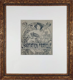 Mucha Alfons – L'habitation Pratique, barevná litografie, signatura v desce, 1903