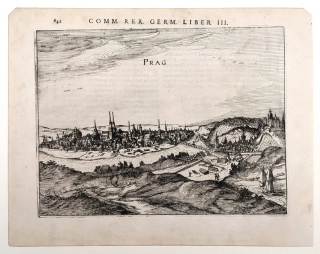 Praha – pohled na město, Petrus Bertius, původní mědiryt, 1616