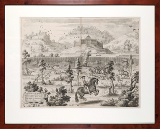 Vorsterman Lucas – Abraham Diepenbeke, Anglická jezdecká škola, předleptaný mědiryt, 1658