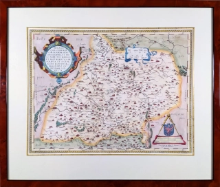 Morava – Fabritiova mapa, Ortelius Abraham, staře kolorovaný původní mědiryt, 1572