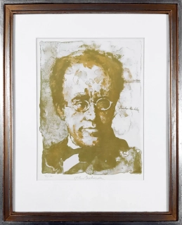 Suchánek Vladimír – Gustav Mahler, portrét umělce, barevná litografie, nedatováno