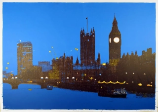 Matoušek František / Francis de Nim – Parlament, Londýn, rozměrná barevná serigrafie, 2015