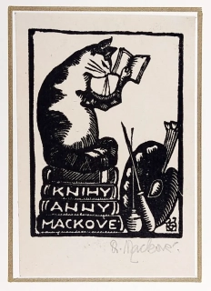 Macková Anna – Knihy Anny Mackové, původní dřevoryt, 1927