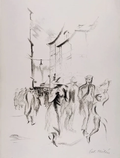 Milén Eduard – Paříž, původní litografie, ca 1920