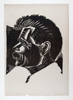 Hofman Vlastislav – Maxim Gorkij, původní linoryt, 1919