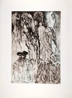 Čápová Hana – Rodin, barevný lept, číslováno 68/200, Lyra Pragensis, 1994