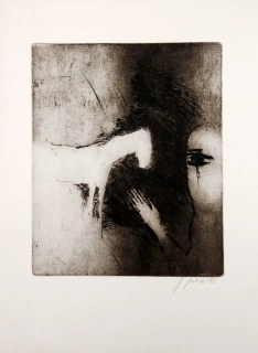 Jíra Josef – Kdybych byl pastevcem koní, suchá jehla s podtiskem, 1992