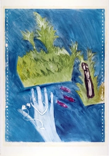 Vlasáková Eva – Ostrovy ztracených přání, rozměrná barevná litografie, 1970