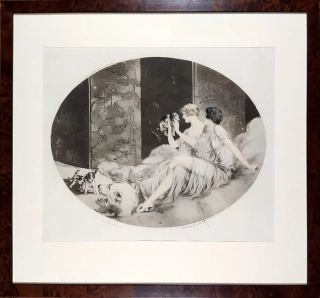 Icart Louis J. L. – Petits Chiens (Puppies), kolorovaný lept a akvatinta, 1925