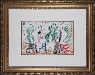 Picasso Pablo – Atelier „La Californie“, Cannes 15. 11. 1955, barevná litografie, 1955