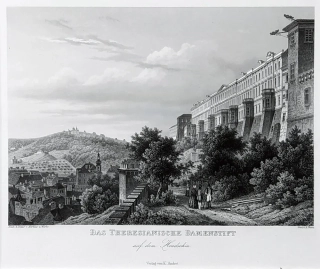 Praha – Hradčany, Vincenc Morstadt, V. Merklas, oceloryt, 1835