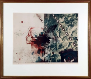 Suchánek Vladimír – Rozhraní, barevná litografie, 1988