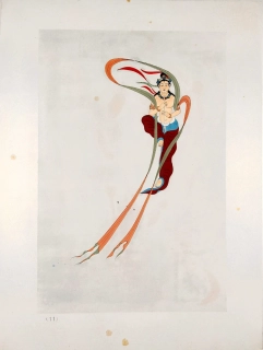 Peking, Jung Pao Chai  –  Jeskynní malba v Dunhuang / Tun-chuang, barevný dřevořez, 1952