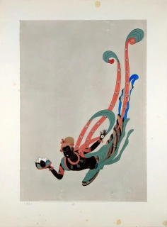 Peking, Jung Pao Chai  –  Jeskynní malba v Dunhuang / Tun-chuang, barevný dřevořez, 1952