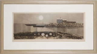Chadima Jiří – Lodě v ranním úsvitu, původní barevná litografie, 1973