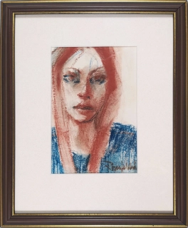 Rosenfeldová Radomíra – Dívčí portrét / Inspirace I., suchý pastel, nedatováno