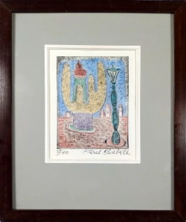 Chaba Karel – Náměstí, kolorovaná suchá jehla, číslováno 35/60, 1986