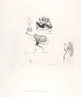 Herel Petr – Borges serie 11, zrnkový lept, autorský tisk, ca 1968