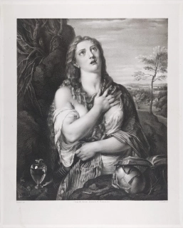 Fanoli Michele – Kající se Máří Magdaléna, litografie podle Tiziana, ca 1860